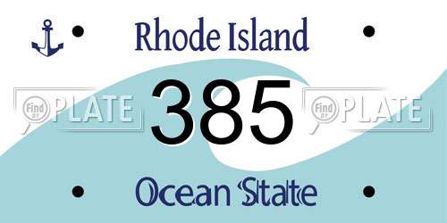 385 Rhode Island License Plate