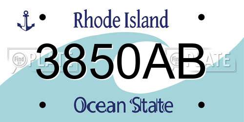 3850AB Rhode Island License Plate