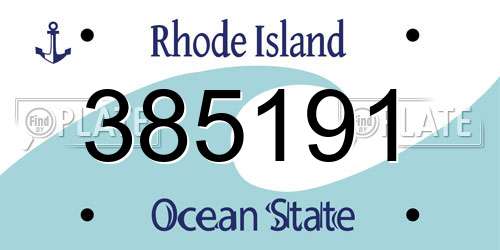 385191 Rhode Island License Plate