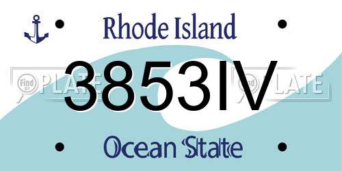 3853IV Rhode Island License Plate