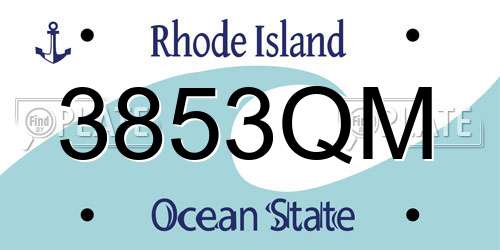 3853QM Rhode Island License Plate