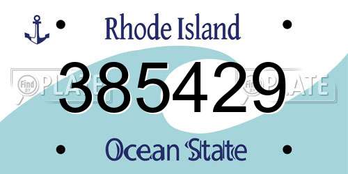 385429 Rhode Island License Plate
