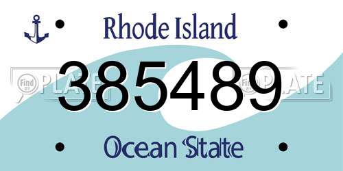 385489 Rhode Island License Plate