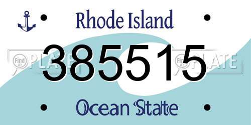 385515 Rhode Island License Plate
