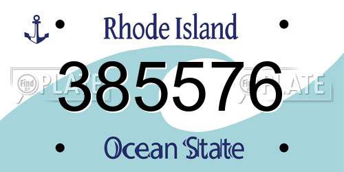 385576 Rhode Island License Plate