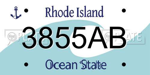 3855AB Rhode Island License Plate