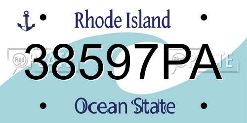 38597PA Rhode Island License Plate