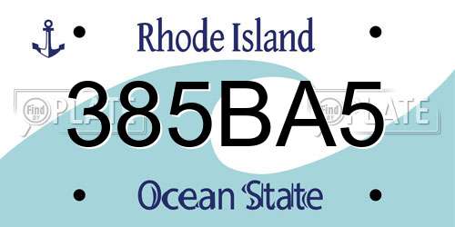 385BA5 Rhode Island License Plate