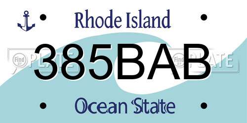 385BAB Rhode Island License Plate