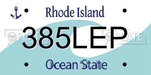 385LEP Rhode Island License Plate