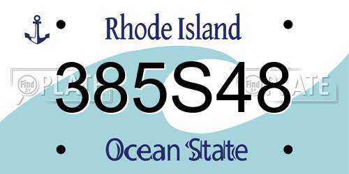 385S48 Rhode Island License Plate