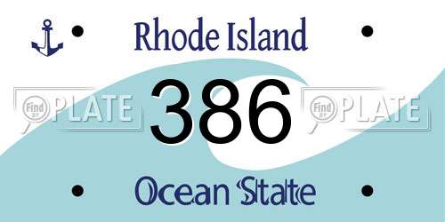 386 Rhode Island License Plate