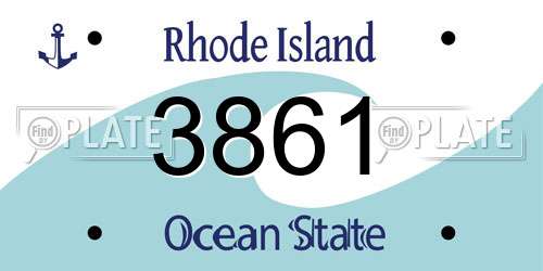 3861 Rhode Island License Plate