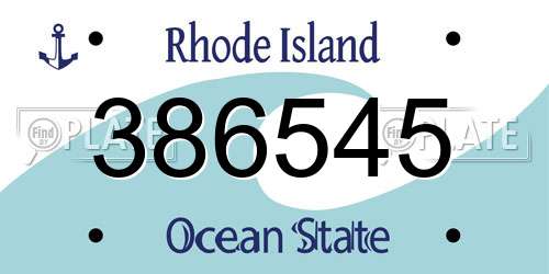 386545 Rhode Island License Plate