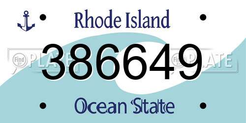 386649 Rhode Island License Plate