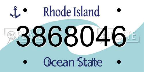 3868046 Rhode Island License Plate