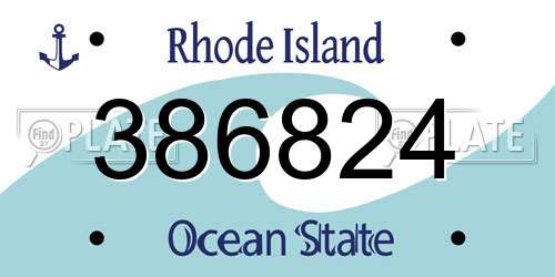 386824 Rhode Island License Plate