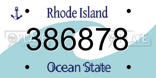 386878 Rhode Island License Plate
