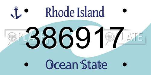 386917 Rhode Island License Plate