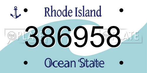 386958 Rhode Island License Plate