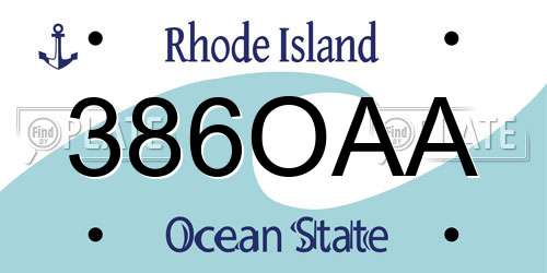 386OAA Rhode Island License Plate