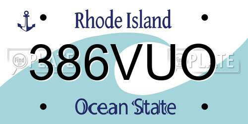386VUO Rhode Island License Plate