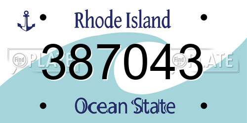 387043 Rhode Island License Plate