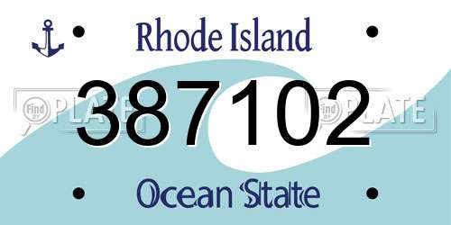 387102 Rhode Island License Plate