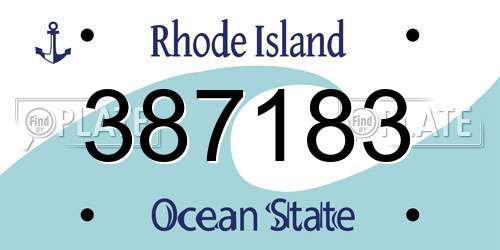 387183 Rhode Island License Plate