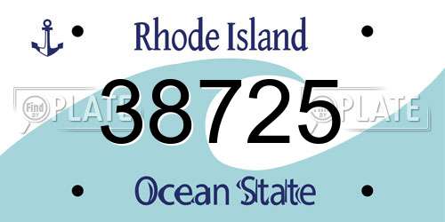 38725 Rhode Island License Plate