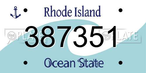 387351 Rhode Island License Plate