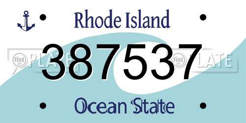 387537 Rhode Island License Plate
