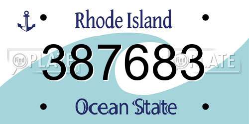 387683 Rhode Island License Plate