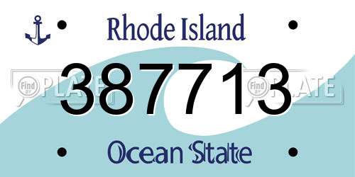 387713 Rhode Island License Plate