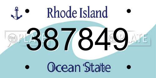 387849 Rhode Island License Plate