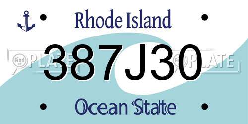 387J30 Rhode Island License Plate