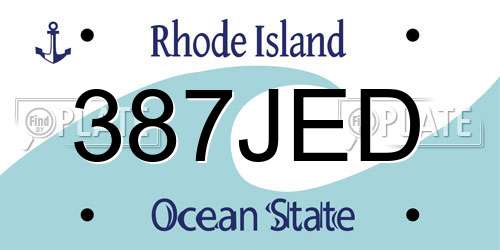 387JED Rhode Island License Plate