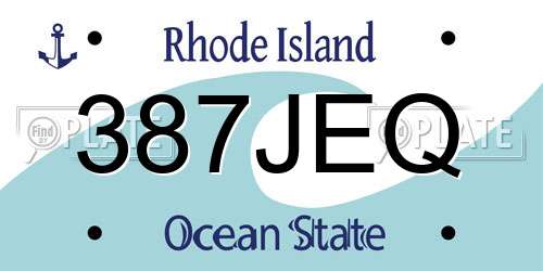 387JEQ Rhode Island License Plate