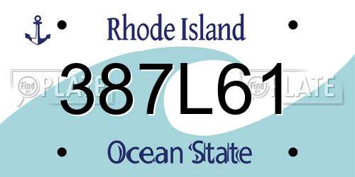 387L61 Rhode Island License Plate
