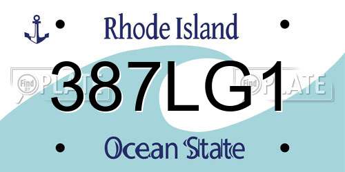 387LG1 Rhode Island License Plate