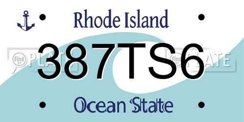 387TS6 Rhode Island License Plate