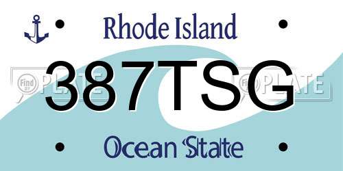 387TSG Rhode Island License Plate