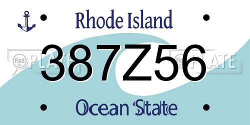 387Z56 Rhode Island License Plate