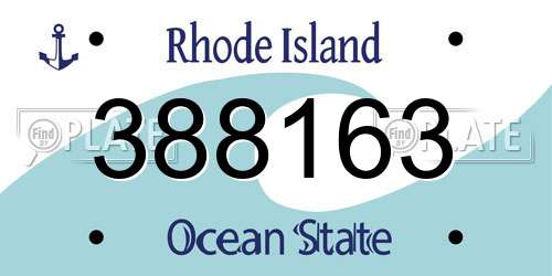 388163 Rhode Island License Plate
