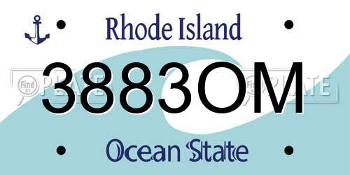 3883OM Rhode Island License Plate