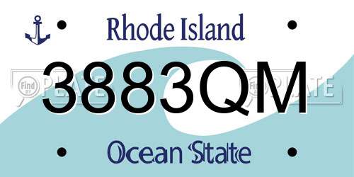 3883QM Rhode Island License Plate