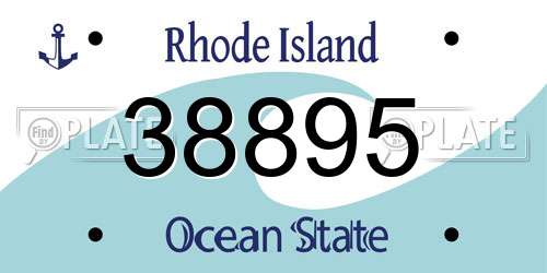 38895 Rhode Island License Plate