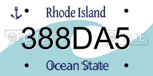 388DA5 Rhode Island License Plate