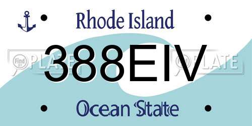 388EIV Rhode Island License Plate