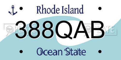 388QAB Rhode Island License Plate
